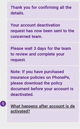 Delete PhonePe Account