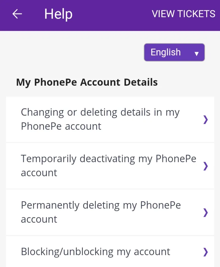Delete PhonePe Account