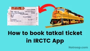 book tatkal ticket in IRCTC App