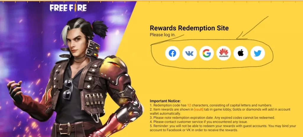 Free Fire Redeem Codes Today