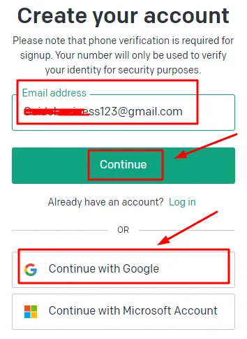 ChatGPT sign up