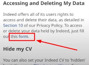 Delete Indeed Account