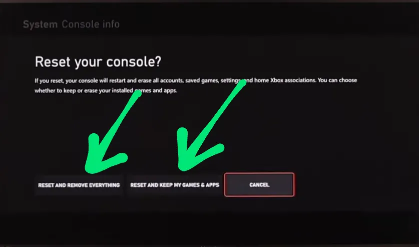 reset the Xbox One